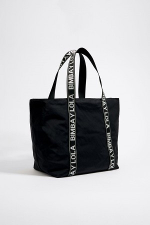 Bimba Y Lola Xl Nylon Shopper Bag Black | USA 2750ECUTI